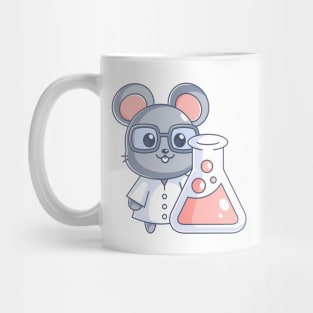 Cute mouse scientist with eyeglasses cartoon Mug